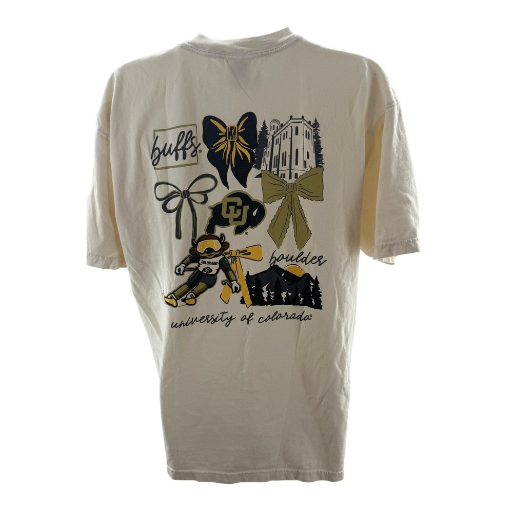 Comfort‎ Colors University Colorado Buffaloes Graphic Tee Shirt Womens Large NEW